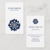 Carte De Visite Aquarelle moderne Lotus Fleur Logo Yoga (Devant / Derrière)