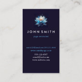 Carte De Visite Aquarelle moderne Lotus Fleur Logo Yoga (Dos)