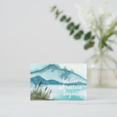 Carte De Visite Aquarelle moderne Nature Commençons l'aventure (Debout devant)