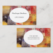 Carte De Visite Aquarelle moderne peinte à la main Abstraite géomé (Devant / Derrière)