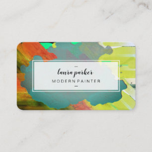 Carte De Visite Aquarelle Moderne Peinture Abstraite Artiste Strok