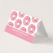 Carte De Visite Aquarelle moderne Pink Donuts Professional  (Devant)