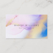 Carte De Visite Aquarelle moderne Purple Ink Or Marbre Abstrait (Devant)