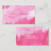 Carte De Visite Aquarelle moderne rose (Devant / Derrière)