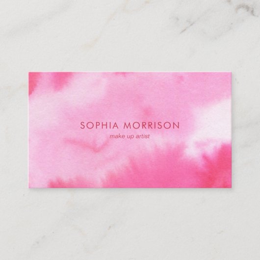 Carte De Visite Aquarelle moderne rose (Devant)