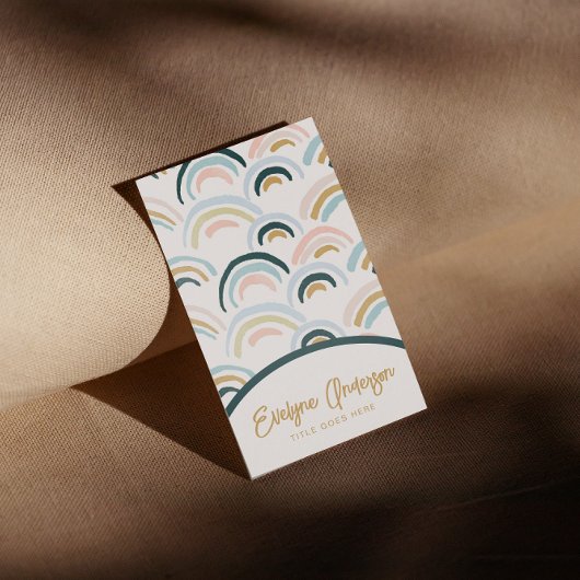Carte De Visite Aquarelle moderne simple Boho arc-en-ciel Abstrait