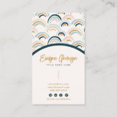 Carte De Visite Aquarelle moderne simple Boho arc-en-ciel Abstrait (Dos)