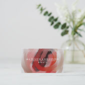 Carte De Visite Aquarelle Moderne Simple & Classique Beauté Rose (Debout devant)