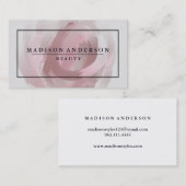 Carte De Visite Aquarelle Moderne Simple & Classique Beauté Rose (Devant / Derrière)