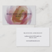 Carte De Visite Aquarelle Moderne Simple & Classique Beauté Rose (Devant / Derrière)
