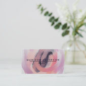 Carte De Visite Aquarelle Moderne Simple & Classique Beauté Rose (Debout devant)