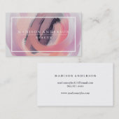 Carte De Visite Aquarelle Moderne Simple & Classique Beauté Rose B (Devant / Derrière)
