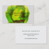 Carte De Visite Aquarelle Moderne Simple & Classique Beauté Vert (Devant / Derrière)