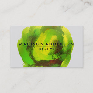 Carte De Visite Aquarelle Moderne Simple & Classique Beauté Vert