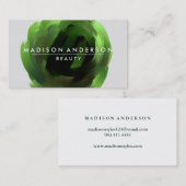 Carte De Visite Aquarelle Moderne Simple & Classique Beauté Vert (Devant / Derrière)