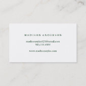 Carte De Visite Aquarelle Moderne Simple & Classique Beauté Vert (Dos)
