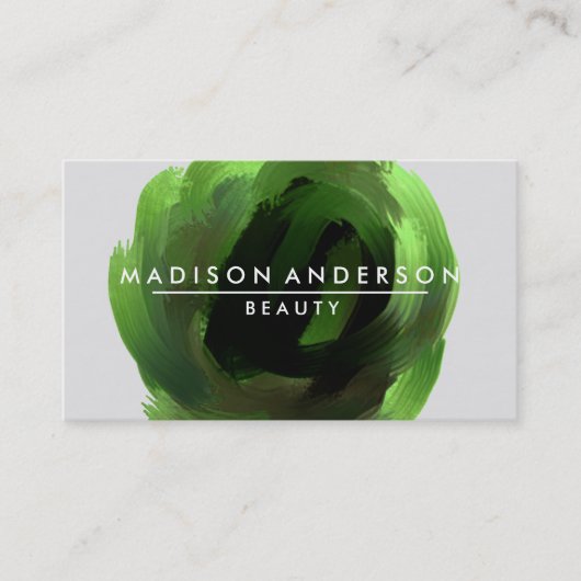Carte De Visite Aquarelle Moderne Simple & Classique Beauté Vert (Devant)