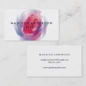 Carte De Visite Aquarelle Moderne Simple Classique Noir Beauté Or (Devant / Derrière)