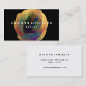 Carte De Visite Aquarelle Moderne Simple Classique Noir Beauté Or (Devant / Derrière)