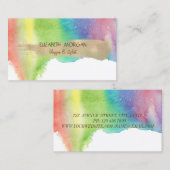Carte De Visite Aquarelle moderne Splash, Brush Or Strok (Devant / Derrière)