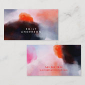 Carte De Visite Aquarelle moderne tendance Art Abstrait (Devant / Derrière)