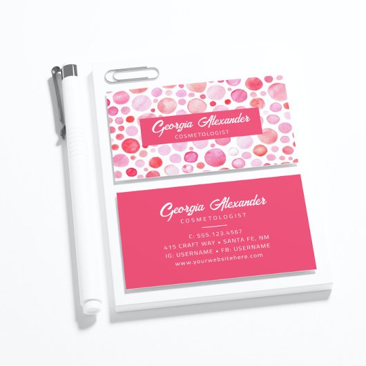 Carte De Visite Aquarelle moderne tendance Cosmetologue Abstrait