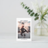 Carte De Visite Aquarelle moderne tendance Photo QR Code (Debout devant)