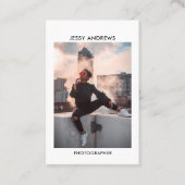 Carte De Visite Aquarelle moderne tendance Photo QR Code (Devant)