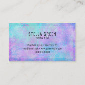 Carte De Visite Aquarelle moderne tendance violet bleu (Dos)