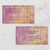 Carte De Visite Aquarelle Moderne tendance violet orange violet (Devant / Derrière)