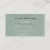 Carte De Visite Aquarelle moderne texturée Vert Sage Professionnel (Dos)