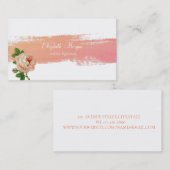 Carte De Visite Aquarelle moderne touche de brosse, Rose (Devant / Derrière)