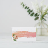 Carte De Visite Aquarelle moderne touche de brosse, Rose (Debout devant)