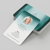 Carte De Visite Aquarelle moderne Turquoise Designer photo élégant