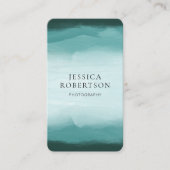 Carte De Visite Aquarelle moderne Turquoise Médias sociaux Code QR (Devant)