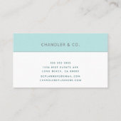 Carte De Visite Aquarelle moderne Turquoise Wave Feminine (Dos)