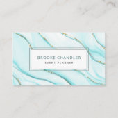 Carte De Visite Aquarelle moderne Turquoise Wave Feminine (Devant)