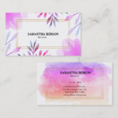 Carte De Visite Aquarelle moderne unique (Devant / Derrière)