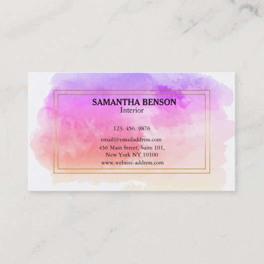 Carte De Visite Aquarelle moderne unique (Dos)