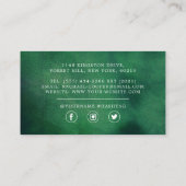Carte De Visite Aquarelle moderne Vert & Or huile (Dos)