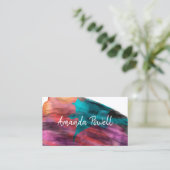Carte De Visite aquarelle moderne violet gras abstrait personnalis (Debout devant)