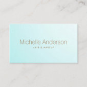 Carte De Visite Aquarelle molle bleu moderne dégradé satiné minima (Devant)