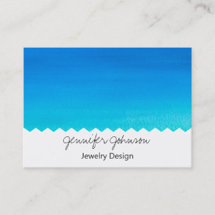 Carte De Visite Aquarelle motif Design de bijoux bleu