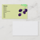 Carte De Visite Aquarelle Mûre Violette Botanique (Devant / Derrière)