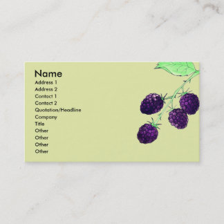 Carte De Visite Aquarelle Mûre Violette Botanique