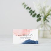 Carte de visite aquarelle Navy et Blush (Debout devant)