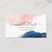 Carte de visite aquarelle Navy et Blush (Devant)