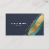 Carte de visite aquarelle Navy Or Sarcelle Luxe (Dos)