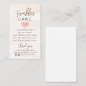 Carte De Visite Aquarelle neutre avec soins de tondeur cardiaque (Devant / Derrière)