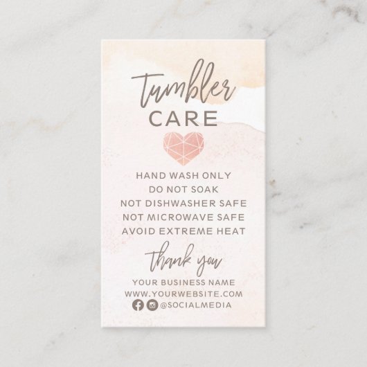 Carte De Visite Aquarelle neutre avec soins de tondeur cardiaque (Devant)